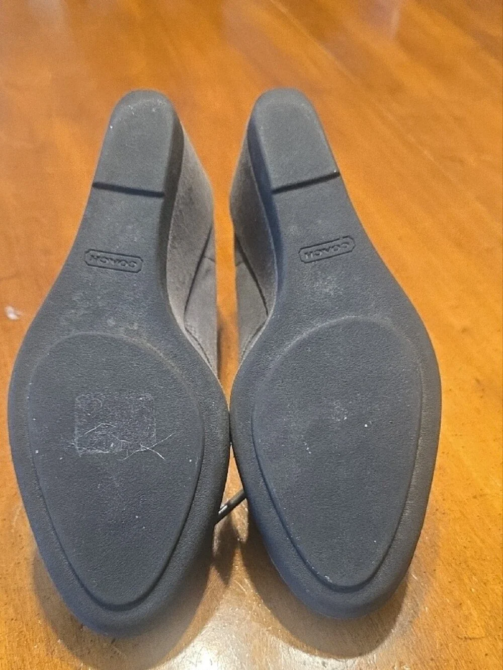 Coach Grey Suede Cassy Wedge Ankle Boots